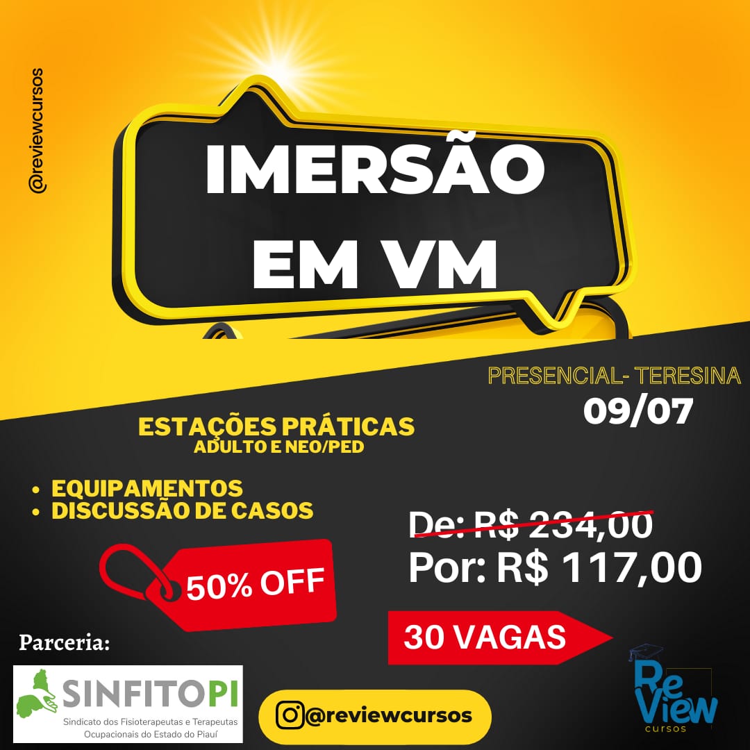 Review Cursos: 50% de Desconto no Curso Imersão em Ventilação Mecânica 